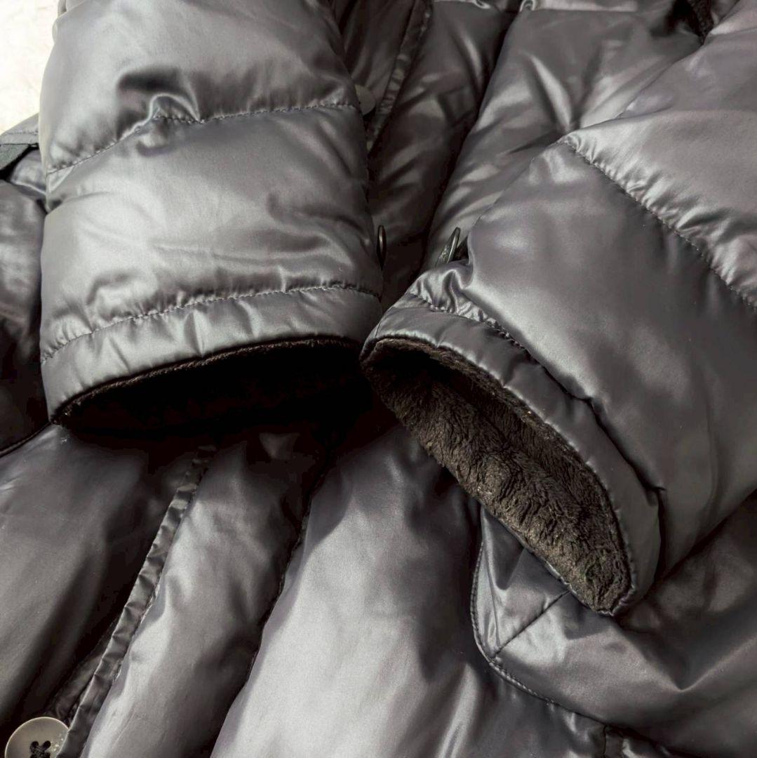 バジュラ ロング丈中綿コート フーデット 黒 フード内ボア ファー付 綺麗め 冬