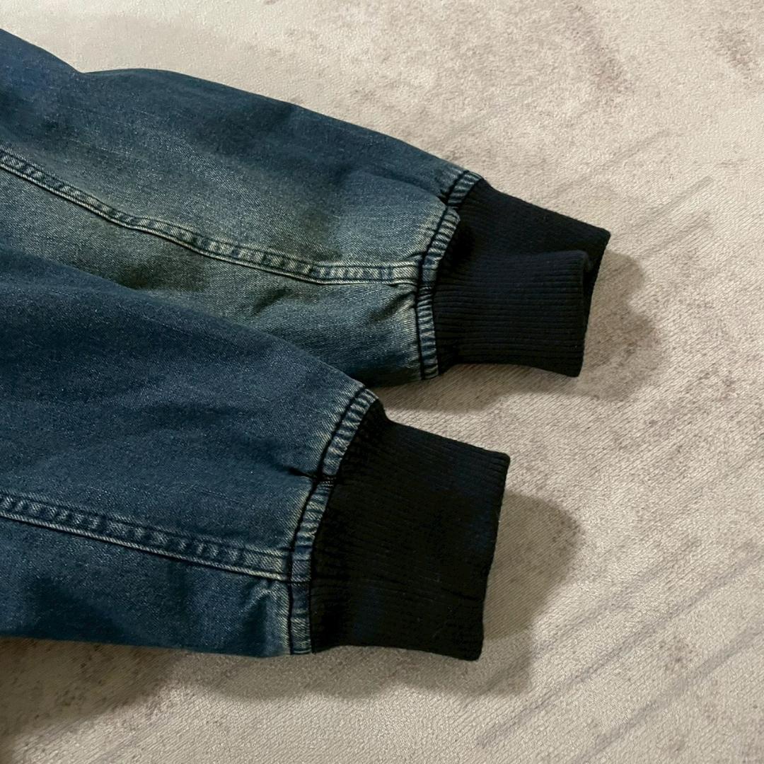 美品 Johnbull MA-1 デニム ユーズド加工 裏ボア L