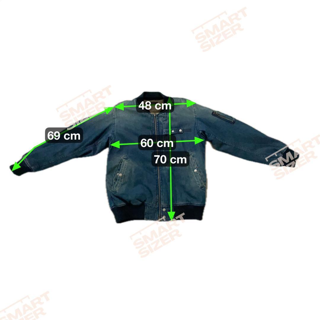 美品 Johnbull MA-1 デニム ユーズド加工 裏ボア L