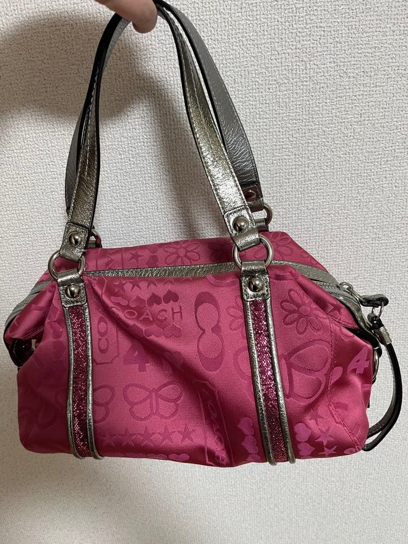 【希少】【美品】COACH mini boston pink handbag