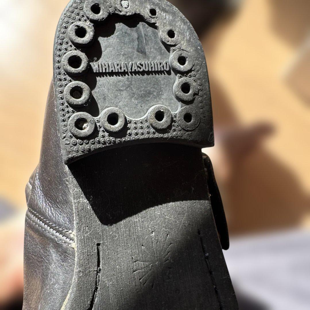 ブラックレザーブーツ ジッパー付き