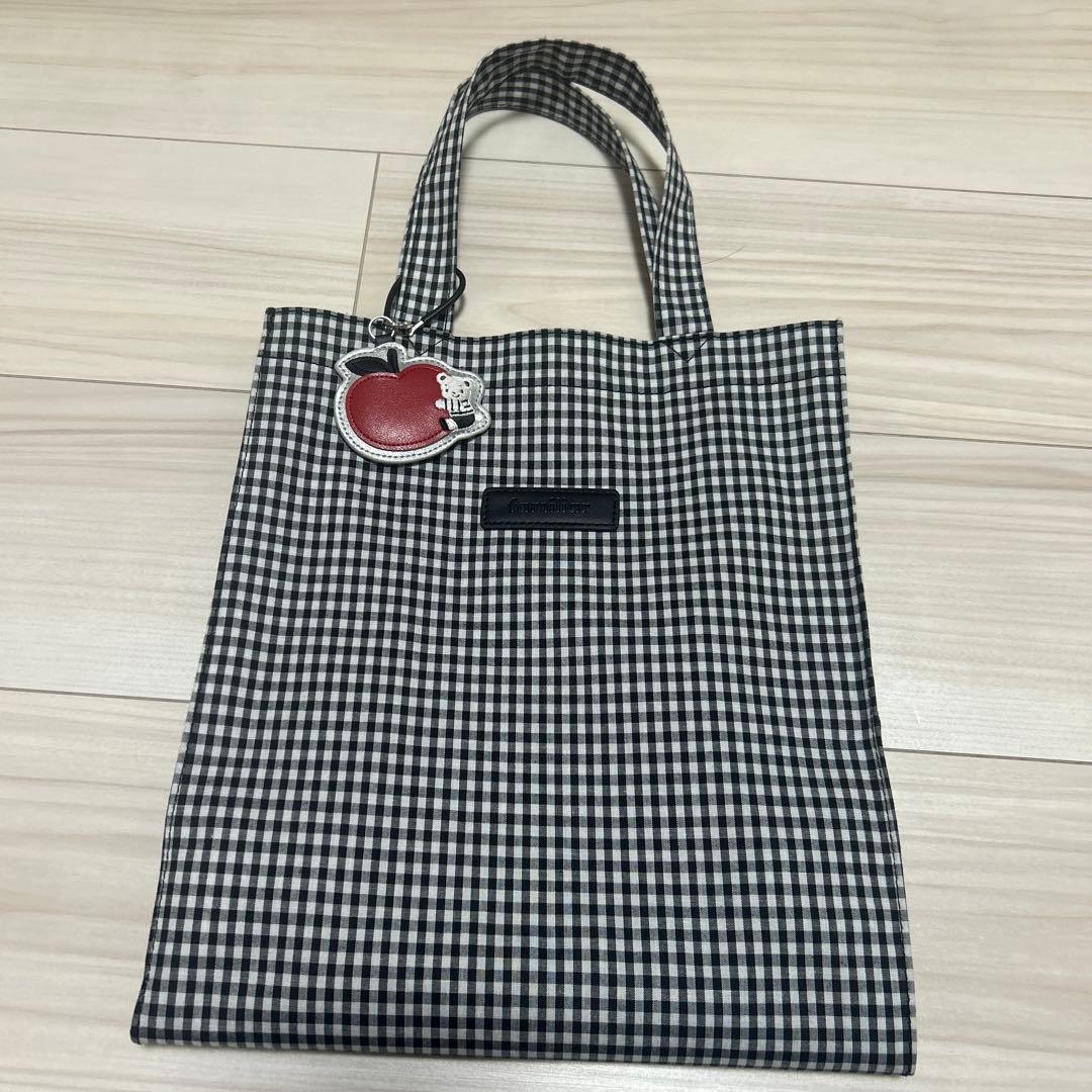 ファミリア　ギンガムチェック　トートバック