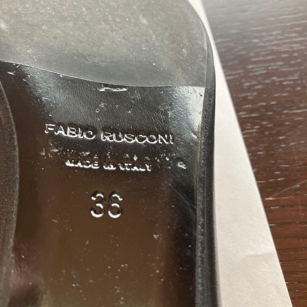 FABIO RUSCONI ブラック フラットシューズ 36