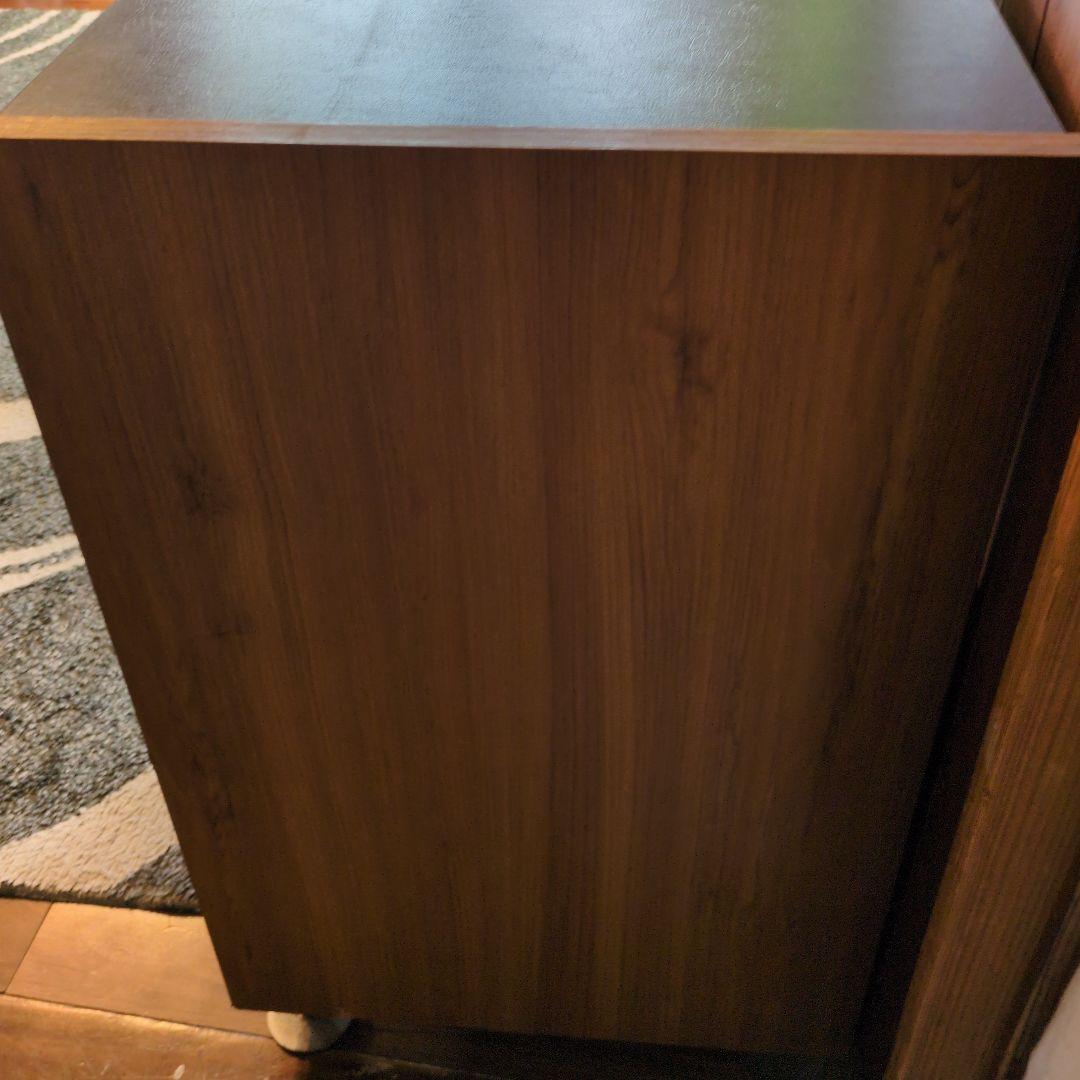 木製サイドテーブル　昭和レトロ　レコードラック