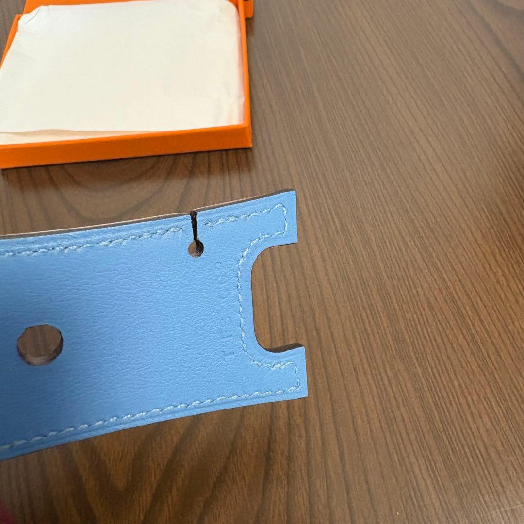 エルメス　イヤホンホルダー　水色　ブルー