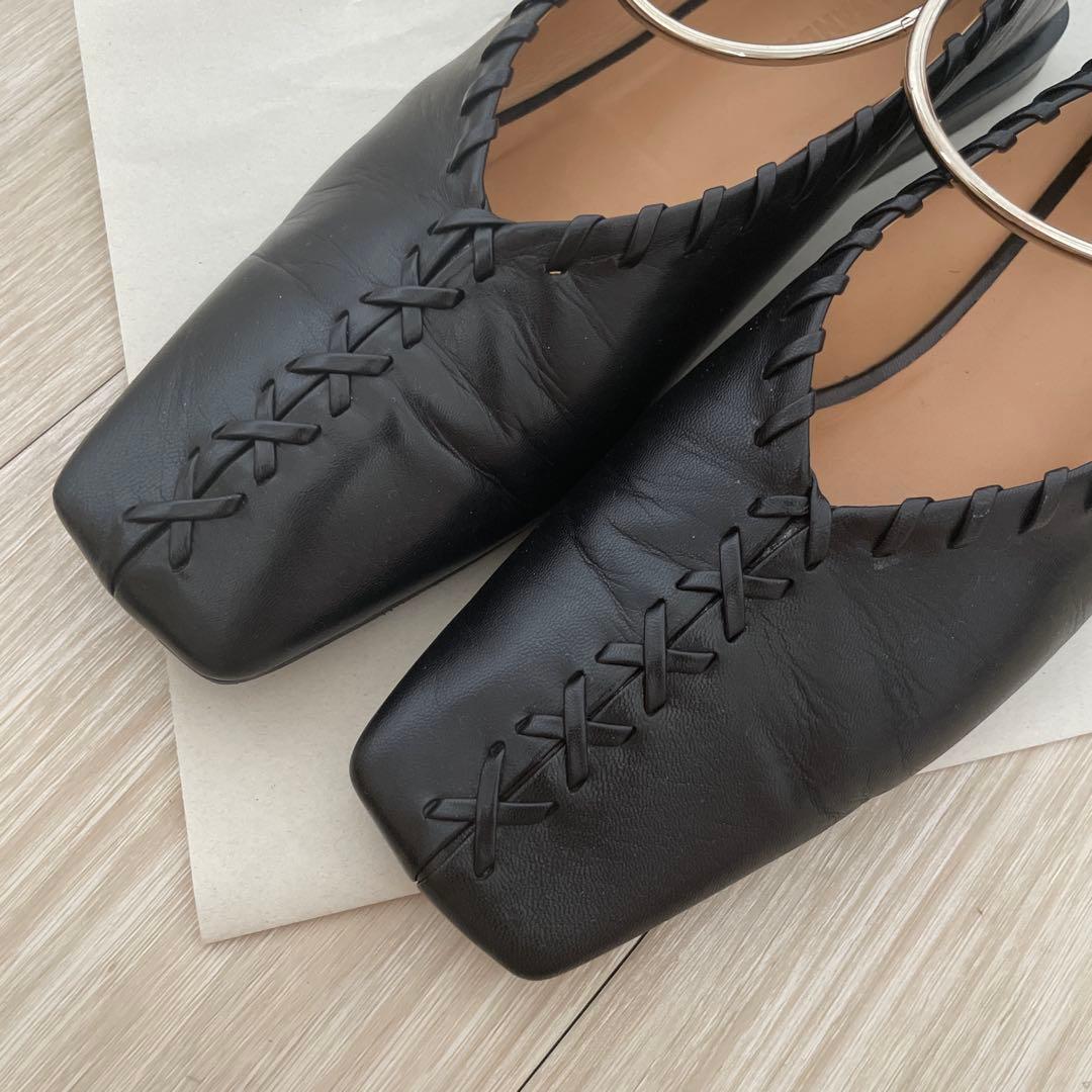 jilsander メタルアンクレットバレエシューズ　パンプス36