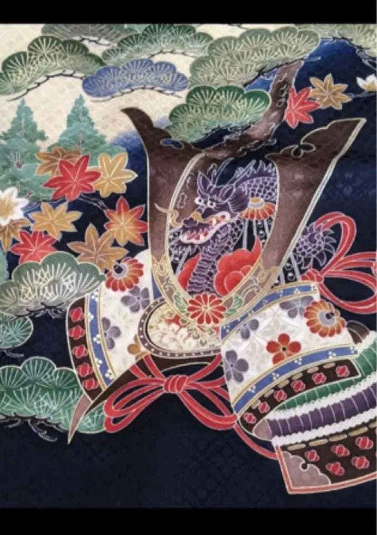 お宮参り　紋付　男の子 羽織　絹　七五三　産着