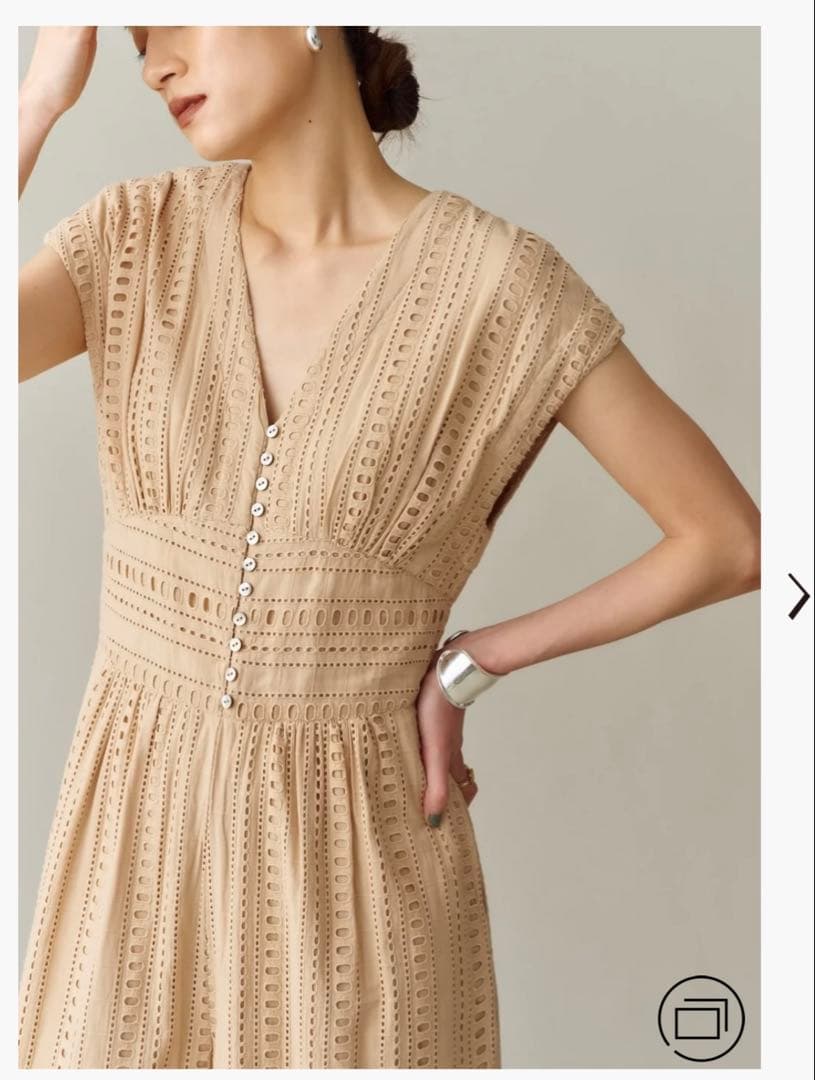 超美品⭐︎ヌキテパ ストライプカットワークオールインワン