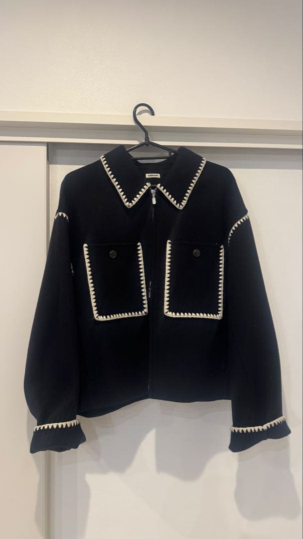 ジャケット・アウター CREDONA WOOL EMBROIDERY SHORT ZIP JACKET