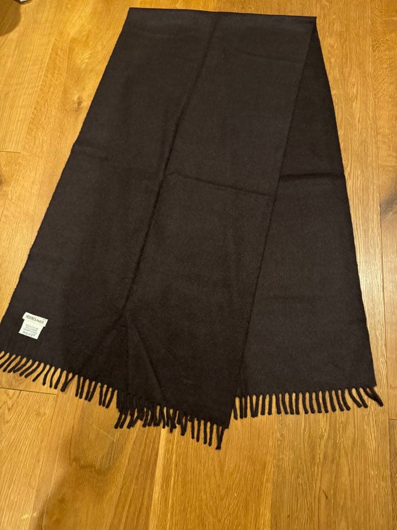 HERMES カシミヤ100% マフラー ダークブラウン