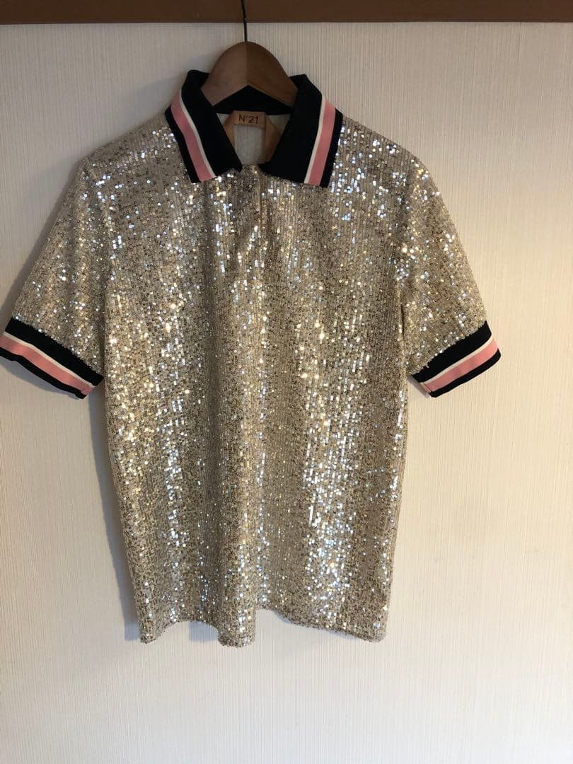 N21 スパンコールポロシャツ　ラコステ　カーディガン