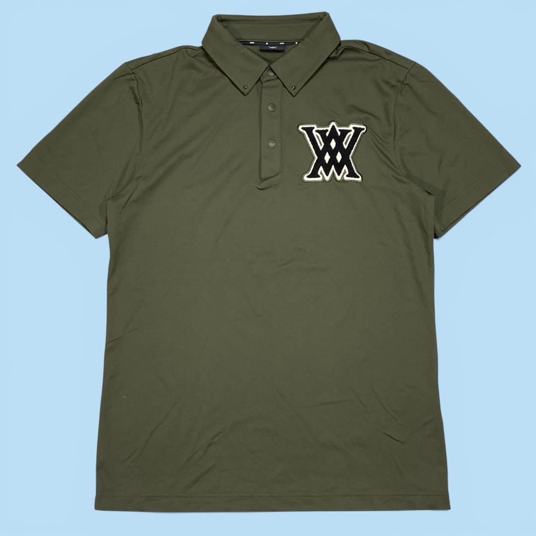 ANEW GOLF アニュー ゴルフ 半袖 ストレッチ ポロシャツ M カーキ