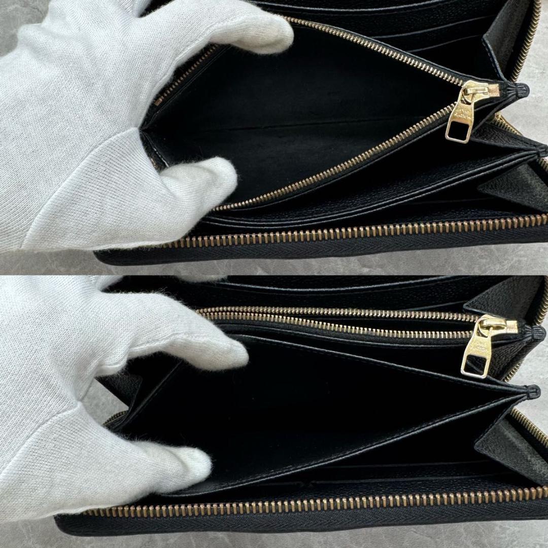 【極美品】ルイヴィトン財布　アンプラント　ジッピーウォレット　ノワール　黒①