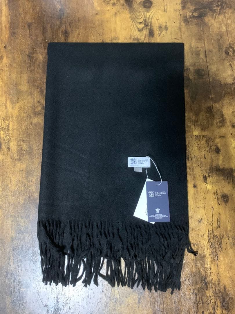 p*n様 美品Johnstons 大判ストールジョンストンズ マフラーブラック