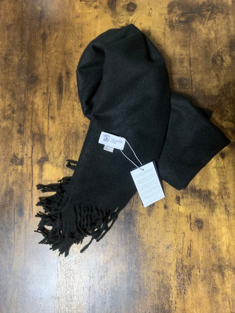 p*n様 美品Johnstons 大判ストールジョンストンズ マフラーブラック