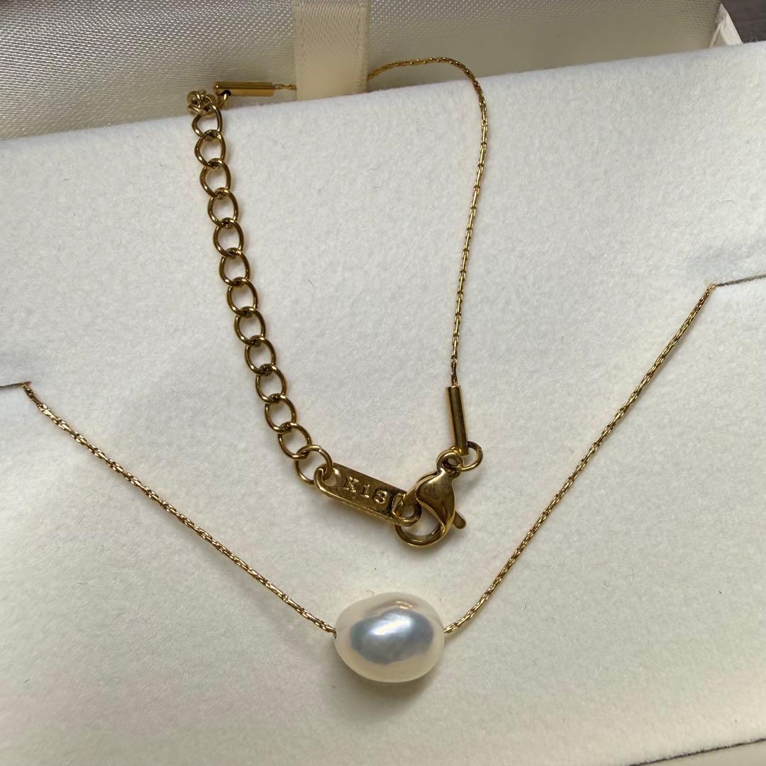 ま*ん様 美品♡一粒パール ゴールドチェーン ネックレス