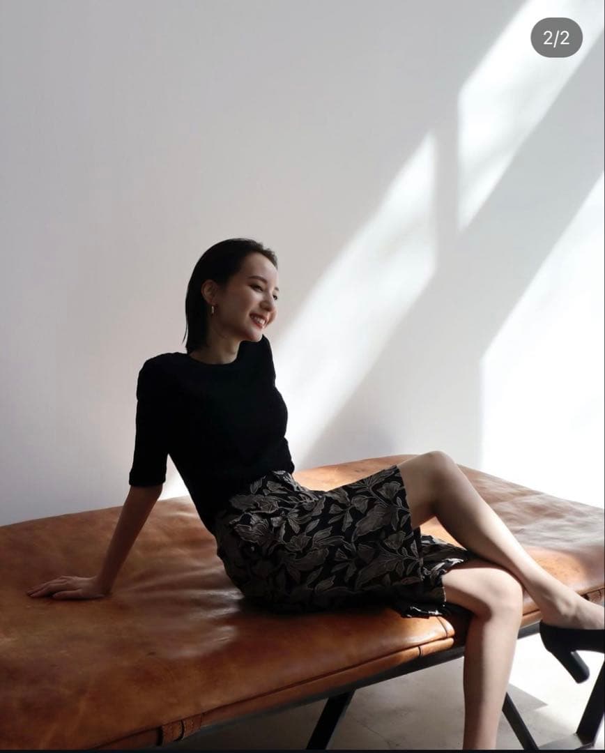 パンツ louren flower jacquard half pants