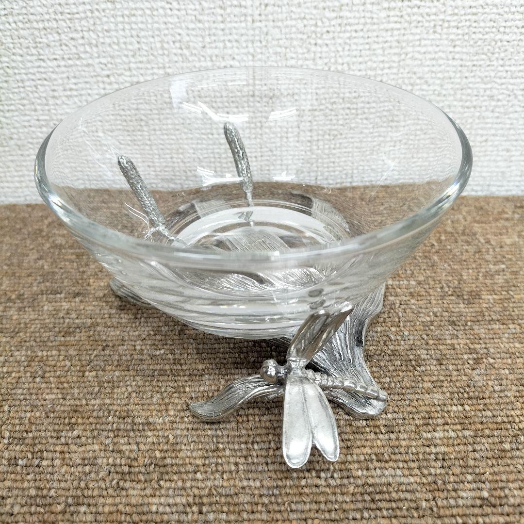 ガラス製ディップボウル,バターディッシュ 展示品(H-2507IN50)