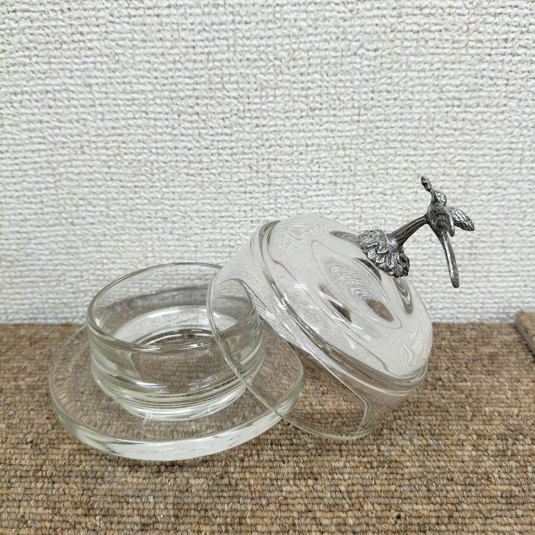 ガラス製ディップボウル,バターディッシュ 展示品(H-2507IN50)