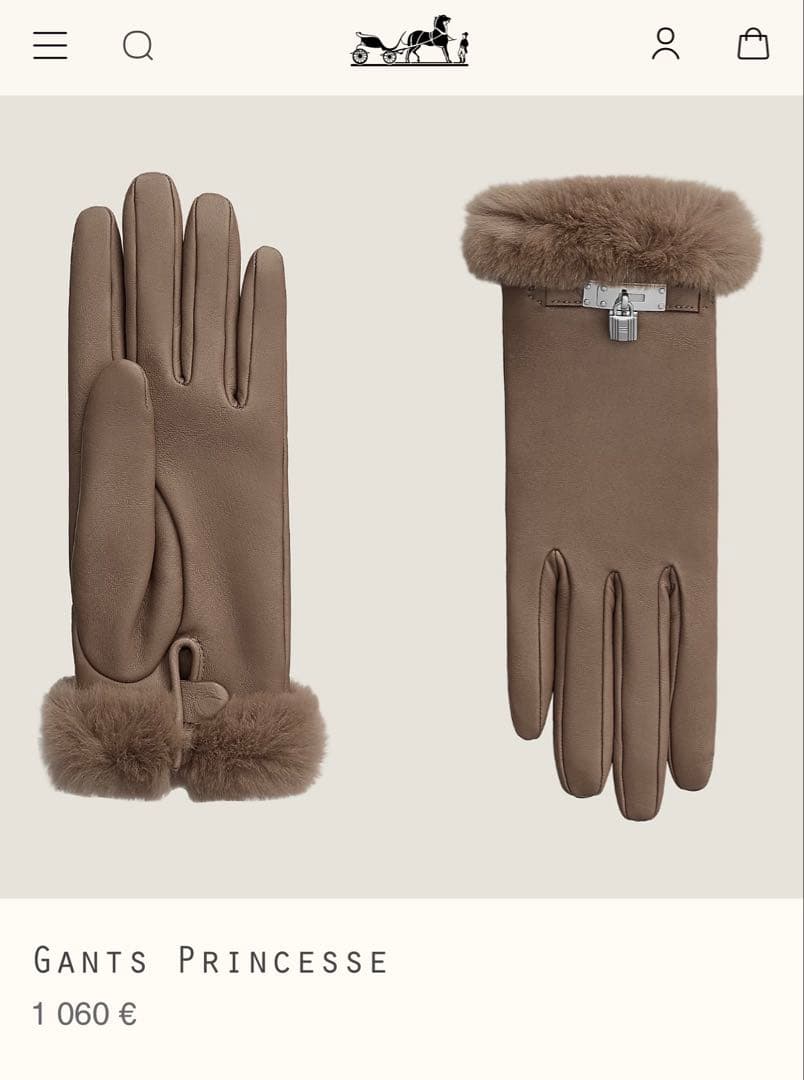 専用　　超美品！　エルメス　手袋　《プリンセス》ラム ケリー 南京錠　グローブ