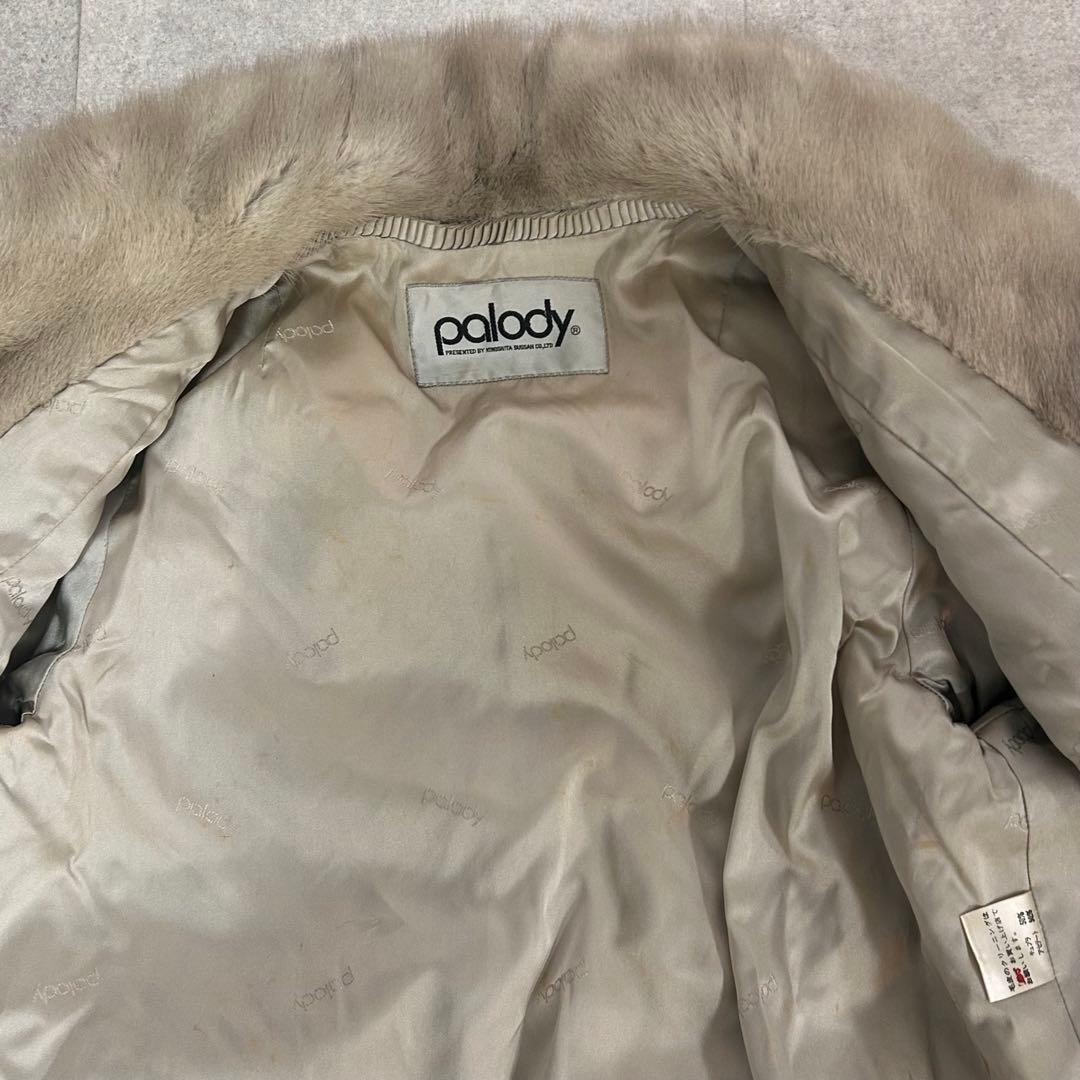 サファイアミンク　ギザミ　リアルファー　毛皮　コート　ミドル丈　デザイン◎ L