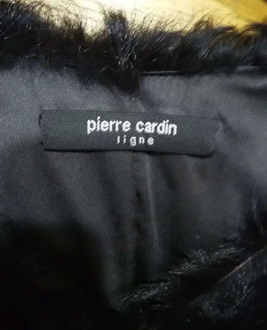 pierre cardanピエールカルダン★ファー付きロングベスト44 (LL)