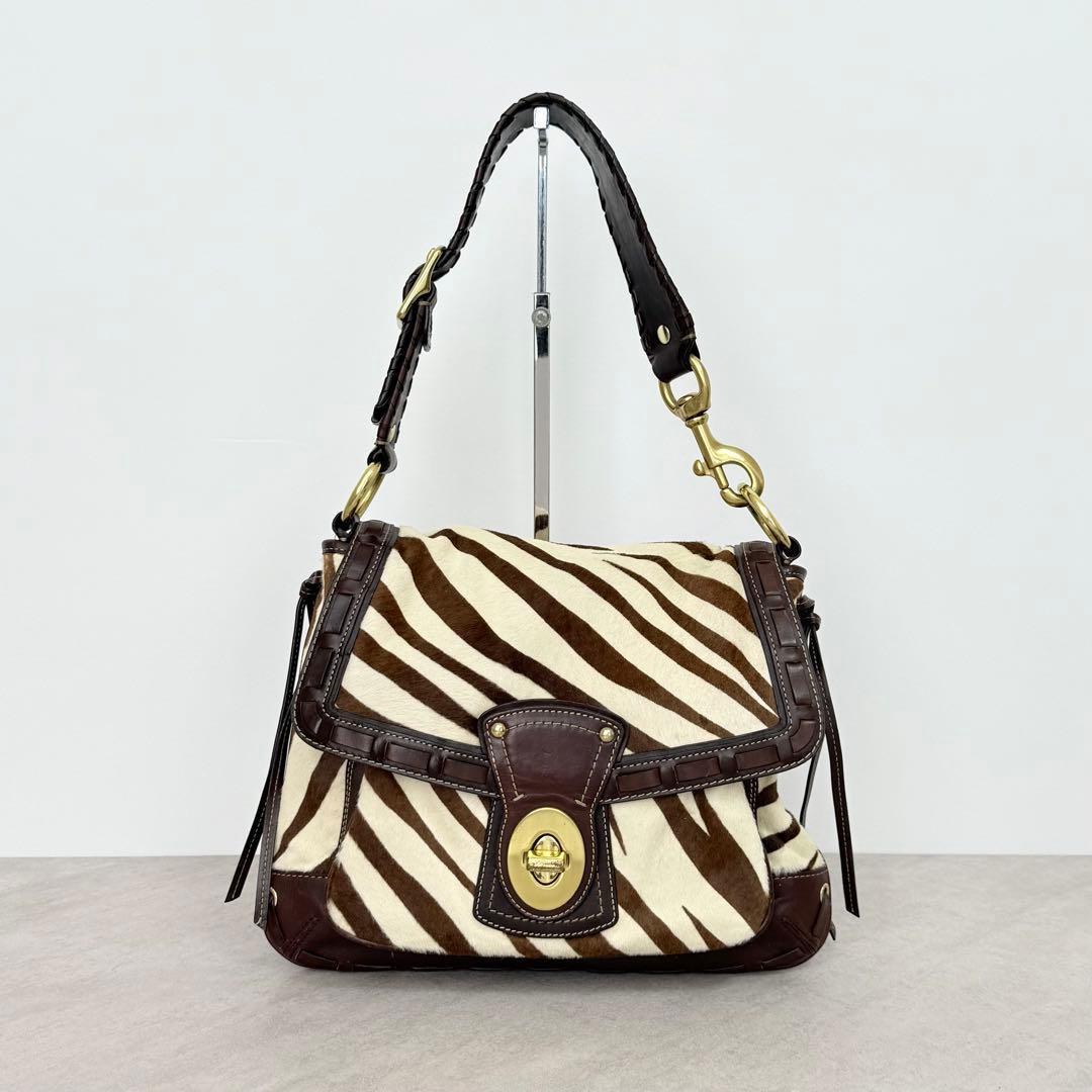 バッグ Coach Zebra Haircalf Legacy Shoulder