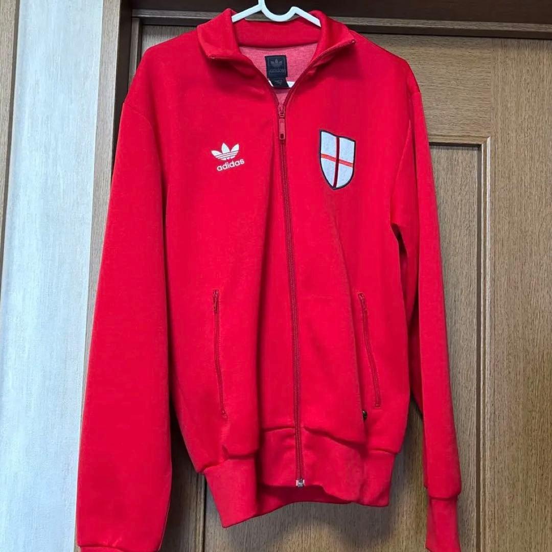 adidas イングランド紋章 ジャケット 赤 メンズ ジャージ