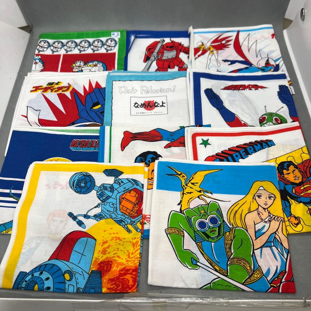 アニメキャラクターハンカチ まとめ売り 11枚 新品未使用 昭和レトロ