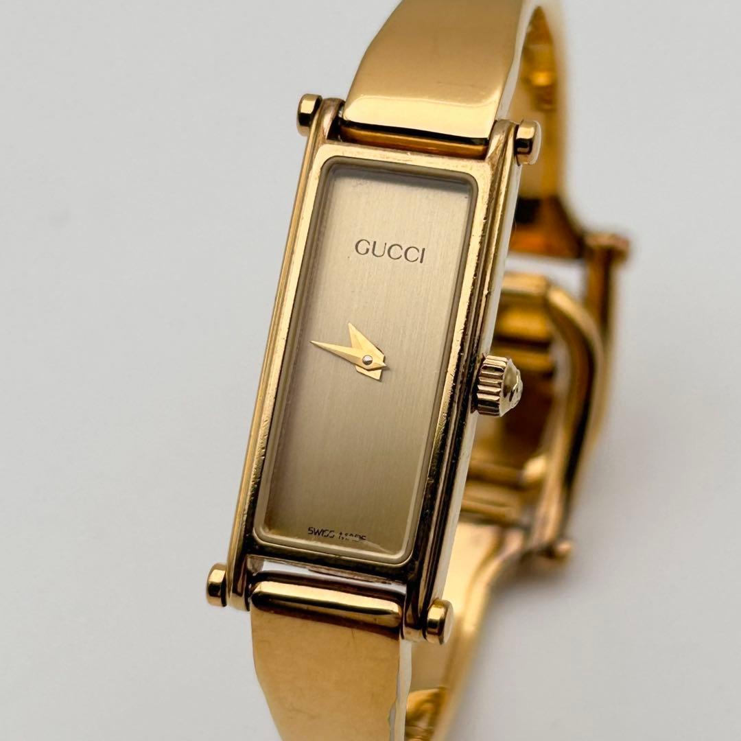 【新品電池 稼働】GUCCI グッチ 1500 GOLD バングルウォッチ