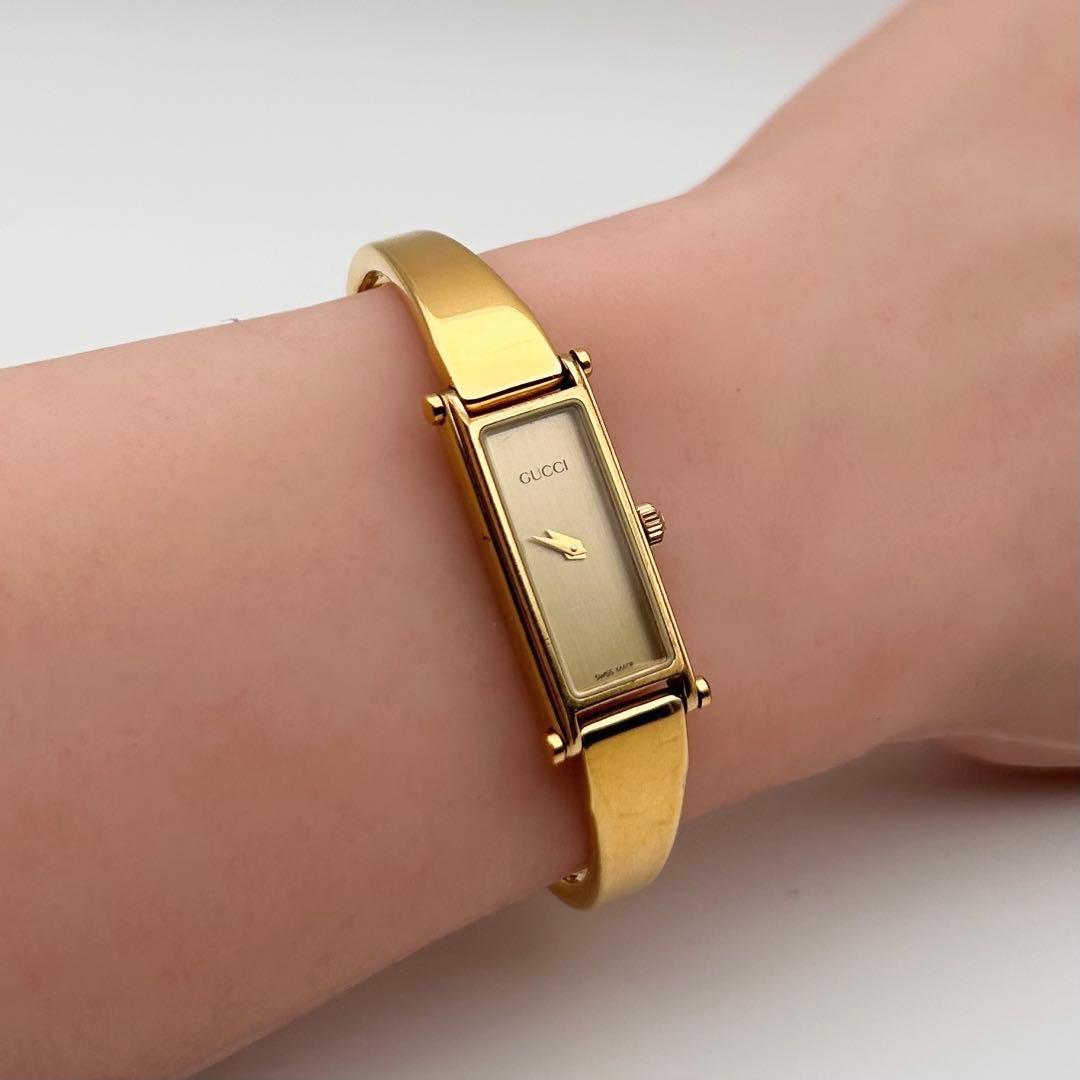 【新品電池 稼働】GUCCI グッチ 1500 GOLD バングルウォッチ