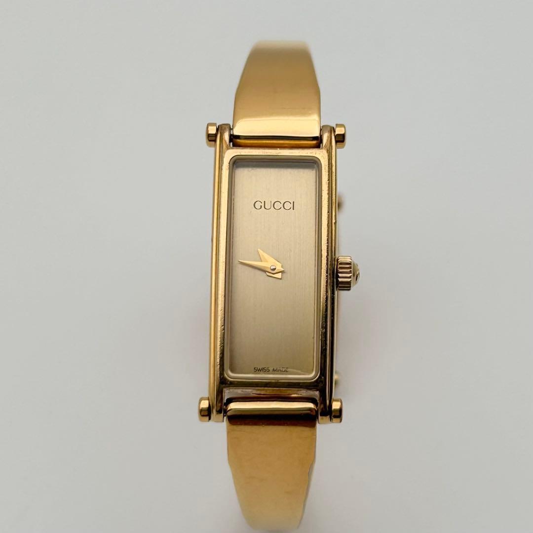 【新品電池 稼働】GUCCI グッチ 1500 GOLD バングルウォッチ