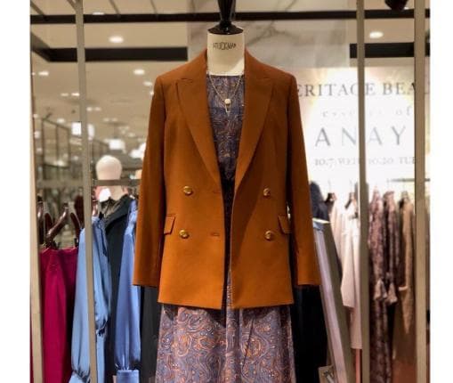 美品 アナイ 20AW ウールサキソニーダブルジャケット ブラウン 38