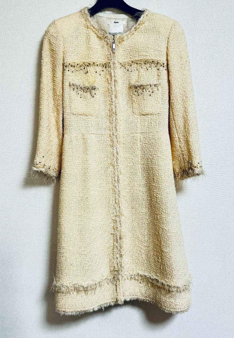 ルネRene　TISSUE　フランス製生地　ツィードワンピース　コート可能