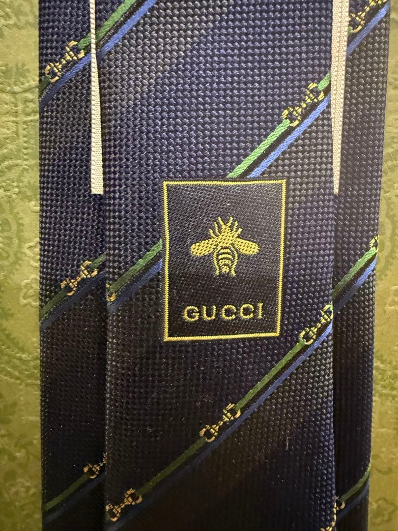 mineko　新品＊贈答用に　GUCCI ネイビー ストライプ ネクタイ