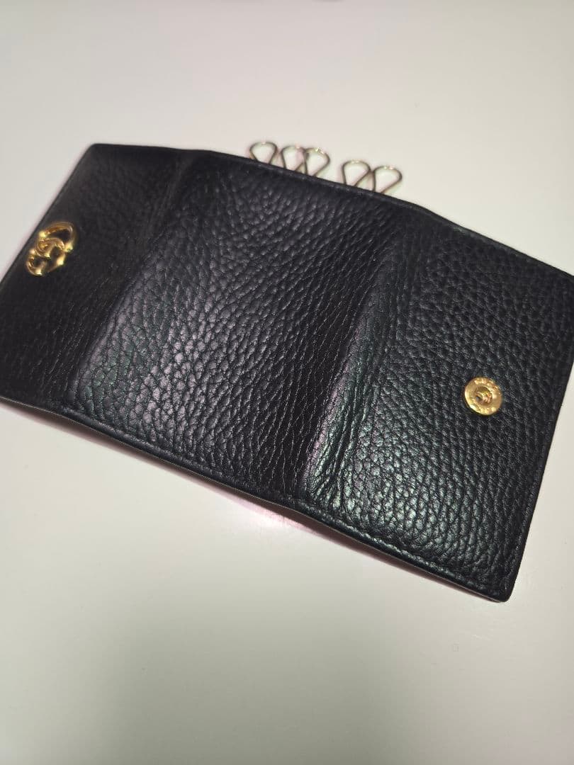 GUCCI 6連キーケース　マーモント　ブラック 保存袋 箱付き