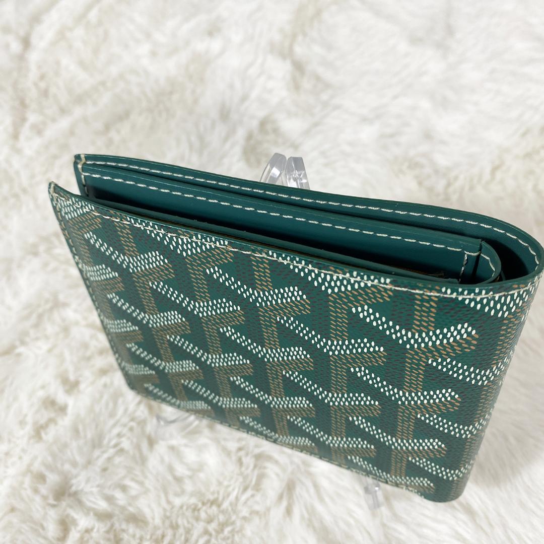 未使用近 GOYARD ヴィクトワール ウォレット 二つ折り財布 グリーン