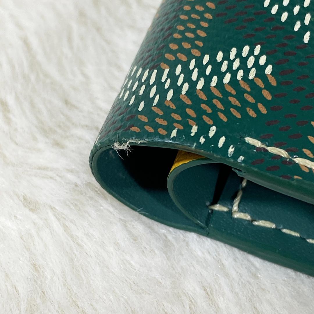未使用近 GOYARD ヴィクトワール ウォレット 二つ折り財布 グリーン
