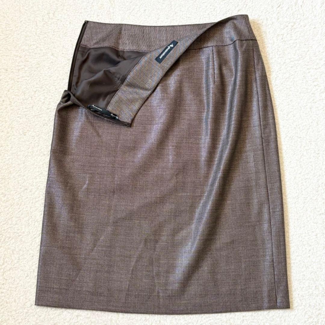 美品 アクアスキュータム スーツ スカート セットアップ ブラウン