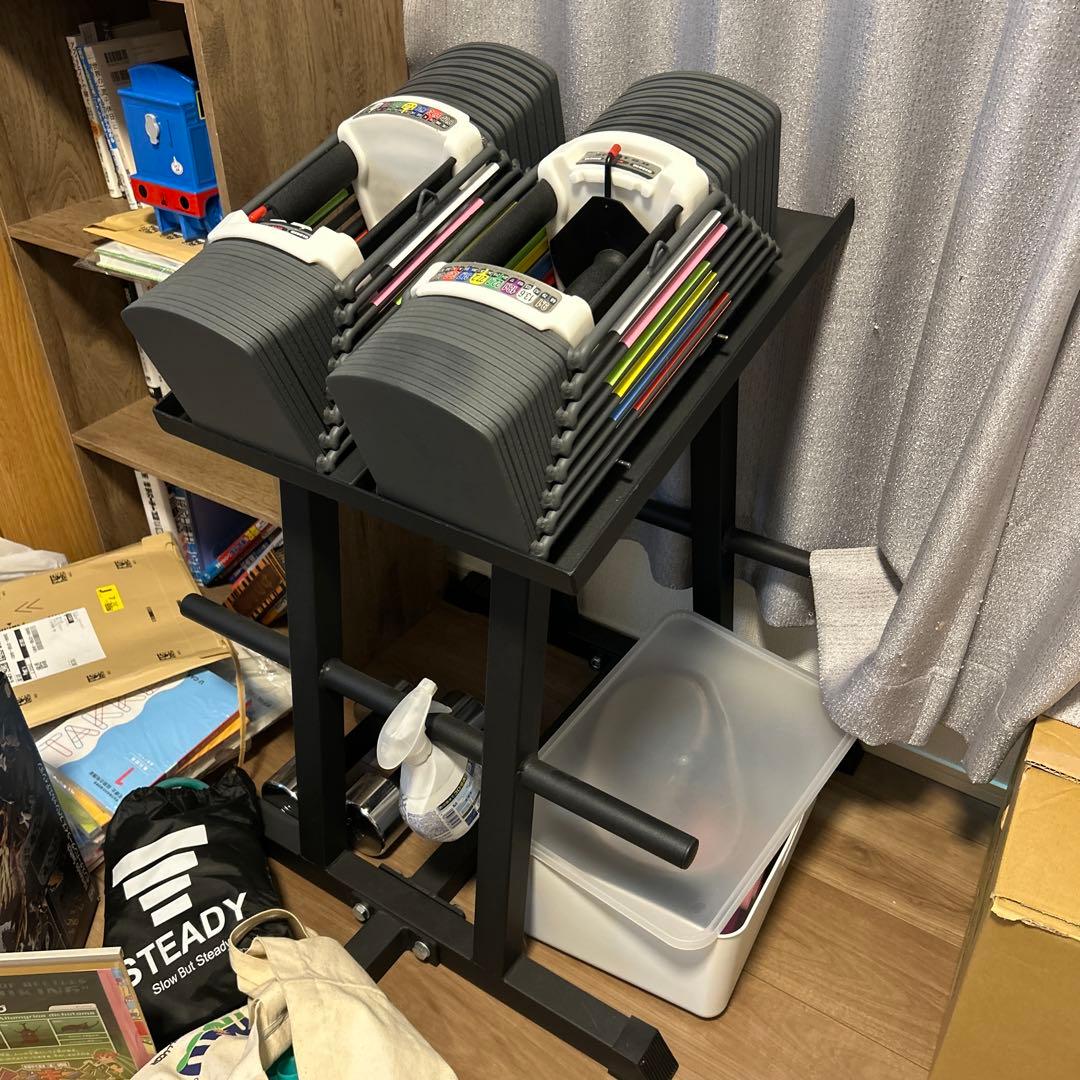 【直取り限定】TOPFILM 可変式ダンベル40.8kg ✖️2 ➕スタンド付き