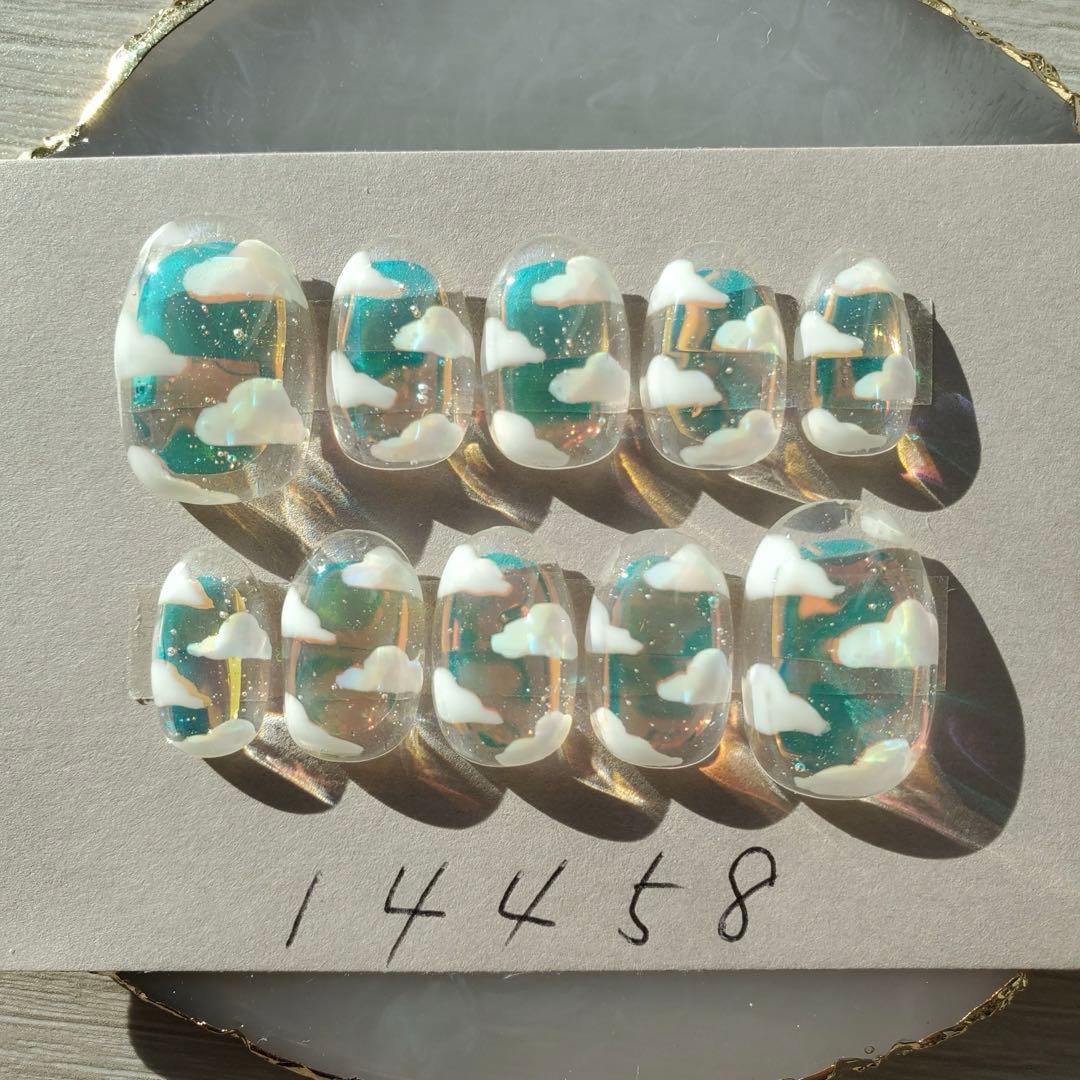 ネイルチップくまさんメロンソーダクリームソーダネイル73専用