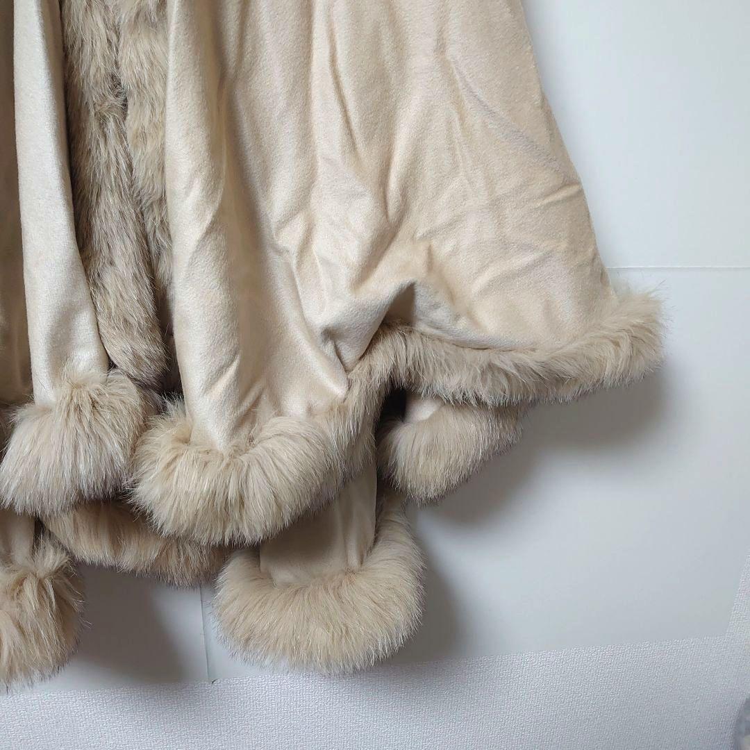 Jwhite フォックスファー カシミヤポンチョ フリー