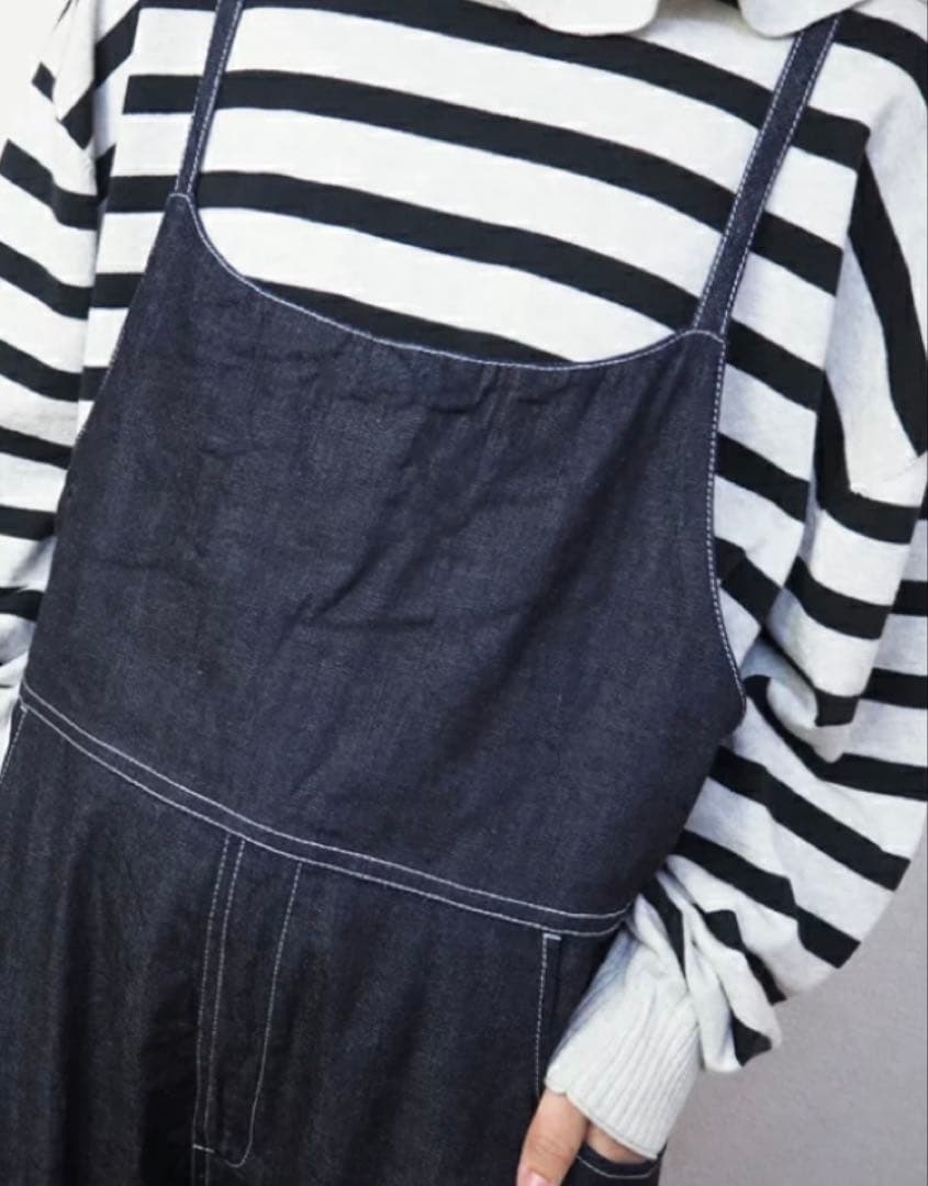 新品！NARU ナル 8ozムラデニム ノッポサロペット