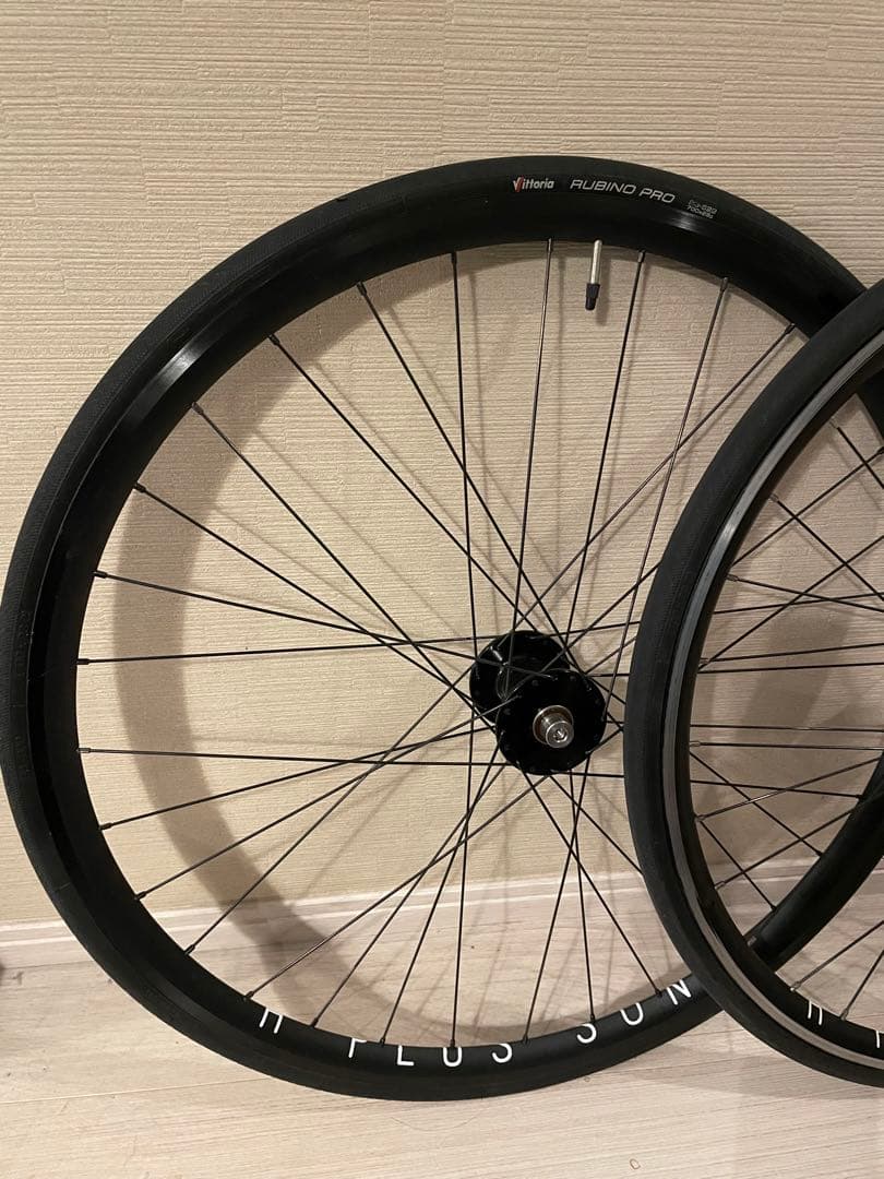 前後セット　H PLUS SON リム　フィルウッドハブ　完組ピストホイール