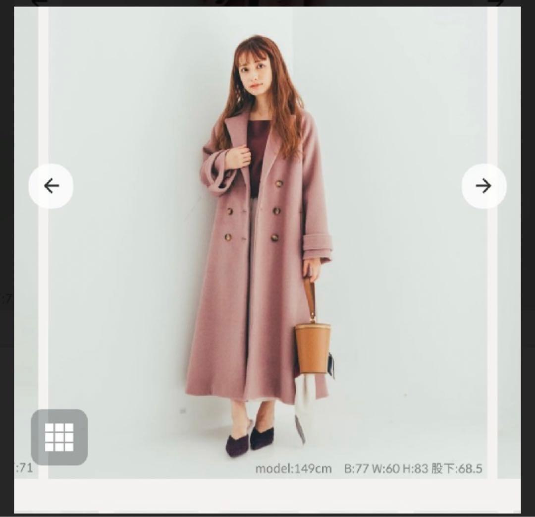 コヒナ　cohina バックフレアチェスターコート　ダスティピンク