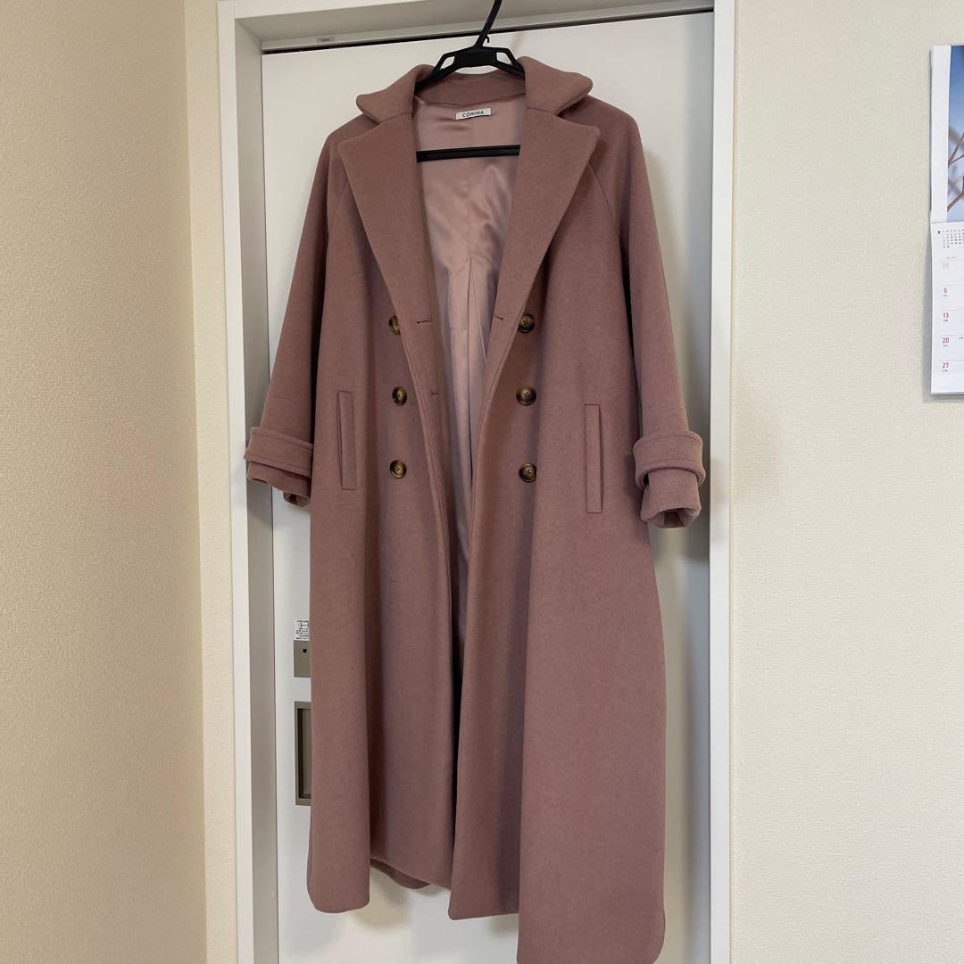 コヒナ　cohina バックフレアチェスターコート　ダスティピンク