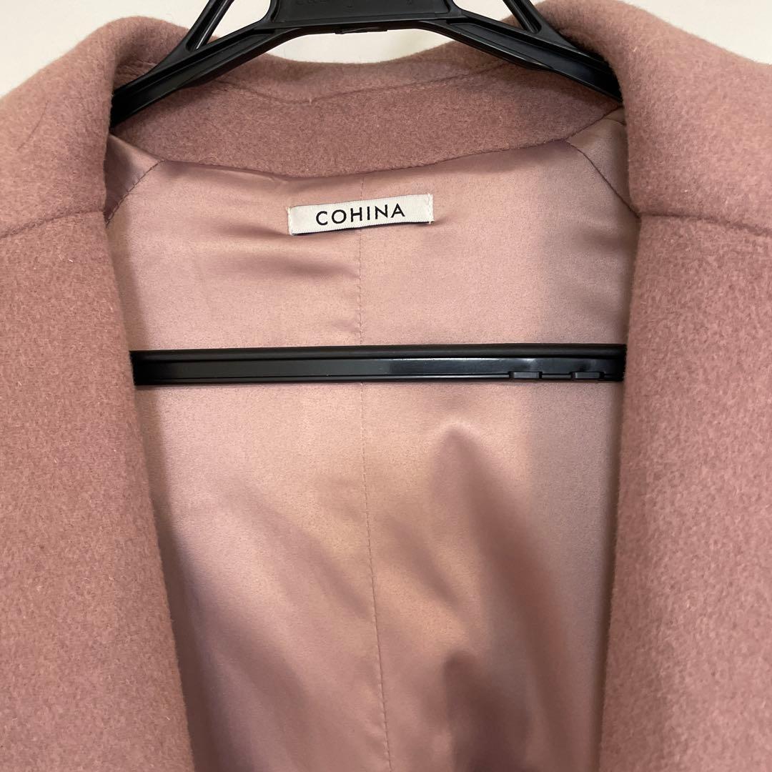 コヒナ　cohina バックフレアチェスターコート　ダスティピンク