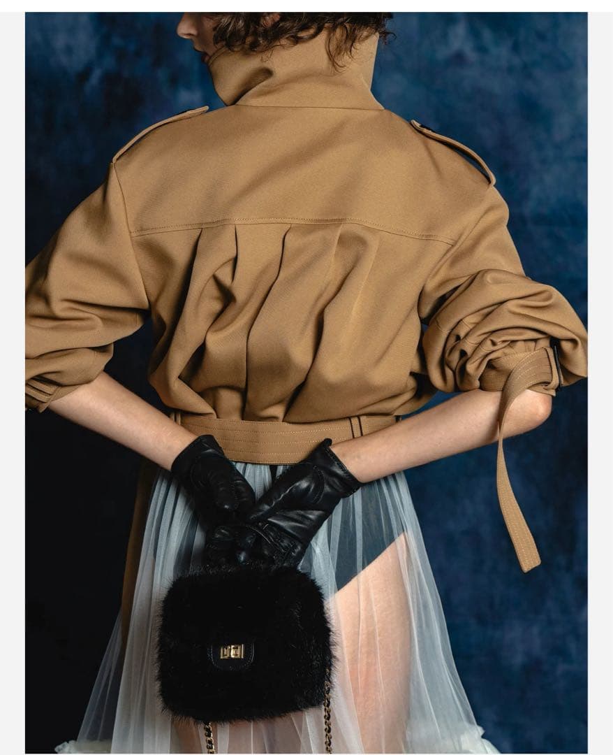 シェリエ sheller 2way short trench coat