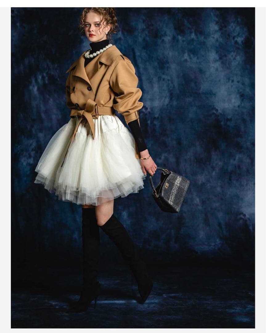 シェリエ sheller 2way short trench coat