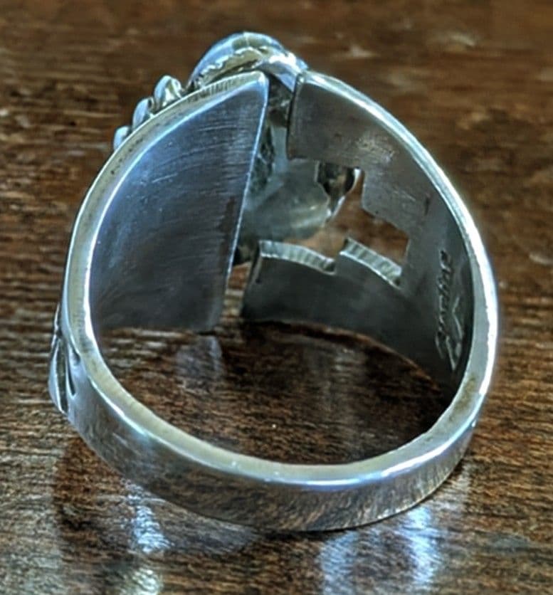 アメリカインディアンジュエリー·オニキス シルバー リング